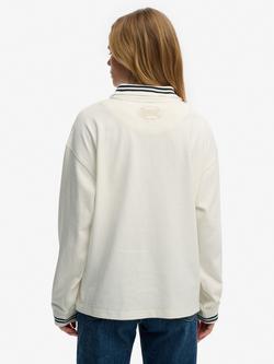 Superdry Crest Rugby Top - view 2, Off White