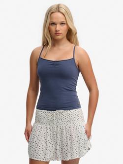 Superdry Athletic Essentials Gathered Cami Top, Mariner Navy