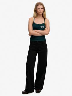 Superdry Mid Rise Baggy Chinos, Black, Black