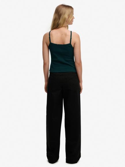 Superdry Mid Rise Baggy Chinos, Black - view 2, Black