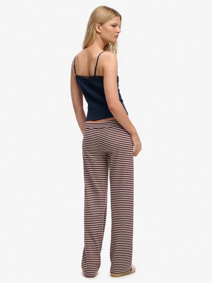 Superdry Athletic Essentials Stripe Jersey Trousers, Port Red/Grey Marl - view 2, Port Red/Grey Marl