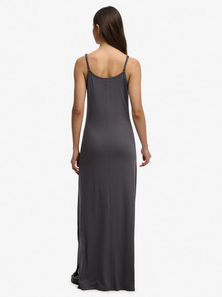 Superdry Jersey Cami Maxi Dress containing LENZING™ ECOVERO™ Viscose, Charcoal - view 2, Charcoal