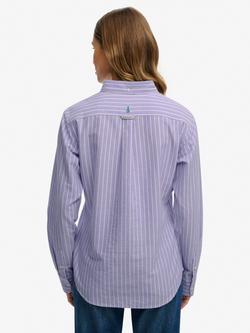 Superdry Slim Fit Stripe Oxford Shirt, Fresh Lavender/White - view 2, Fresh Lavender/White
