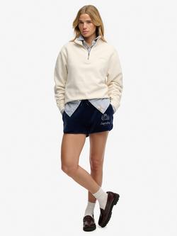 Superdry Country Club Velour Shorts, Rich Navy, Rich Navy