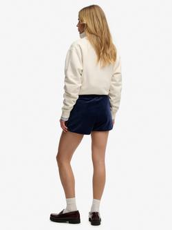 Superdry Country Club Velour Shorts, Rich Navy - view 2, Rich Navy