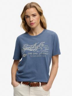 Superdry Industry Workwear Relaxed T-Shirt, Vintage Indigo, Vintage Indigo