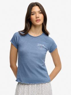 Superdry Athletic Essentials Slub Graphic T‑shirt, Tidal Blue