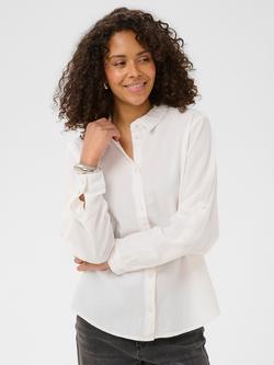 KAFFE Naya Roll Tab Sleeve Shirt, Chalk, Chalk