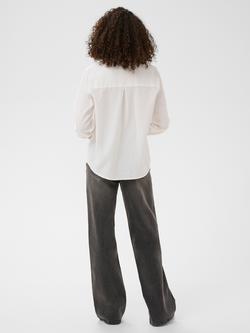 KAFFE Naya Roll Tab Sleeve Shirt, Chalk - view 2, Chalk