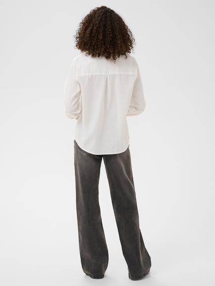 KAFFE Naya Roll Tab Sleeve Shirt, Chalk - view 2, Chalk