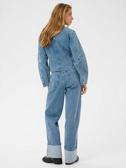 KAFFE Vallis Cropped Denim Shirt, Washed Blue - view 2, Washed Blue
