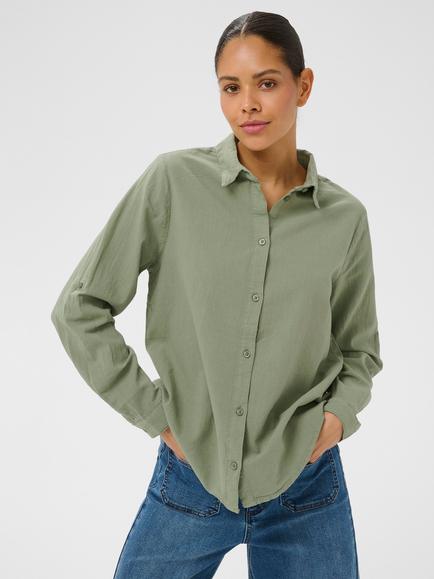 KAFFE Naya Roll Tab Sleeve Shirt, Sea Spray, Sea Spray