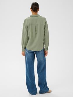 KAFFE Naya Roll Tab Sleeve Shirt, Sea Spray - view 2, Sea Spray