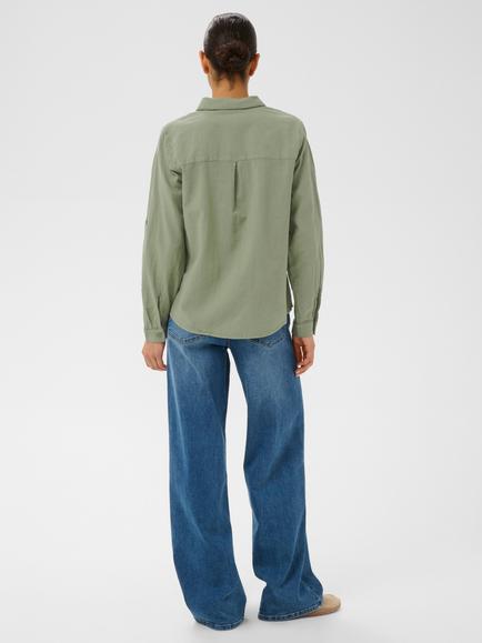 KAFFE Naya Roll Tab Sleeve Shirt, Sea Spray - view 2, Sea Spray