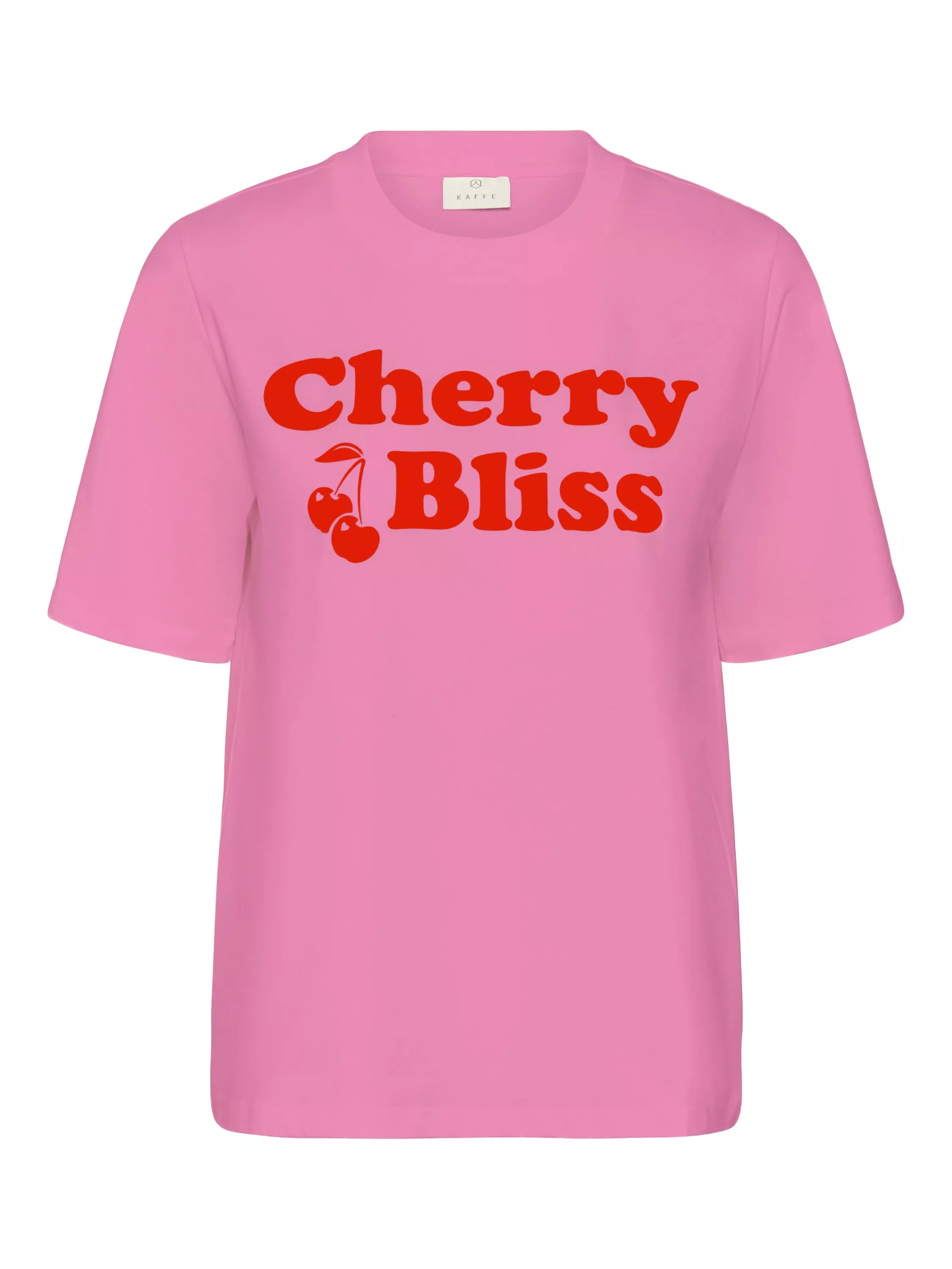 KAFFE Cherry Bliss Cotton T-Shirt, Pink Frosting