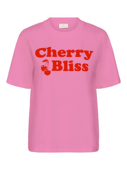 KAFFE Cherry Bliss Cotton T-Shirt, Pink Frosting, Pink Frosting