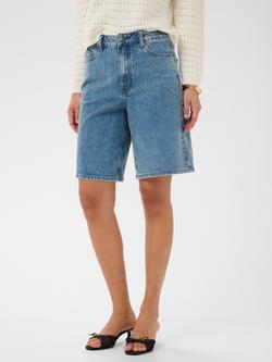 KAFFE Vallis Mid Rise Denim Shorts, Washed Blue, Washed Blue
