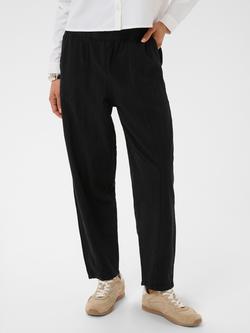 KAFFE Anaya Mid Rise Ankle Length Trousers, Black Deep, Black Deep