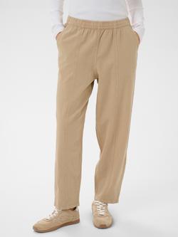 KAFFE Anaya Mid Rise Ankle Length Trousers, Sand, Classic Sand