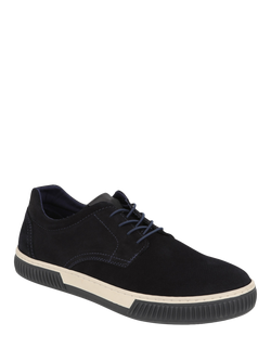 Jones Bootmaker Seaford Suede Trainers - view 2, Navy Suede
