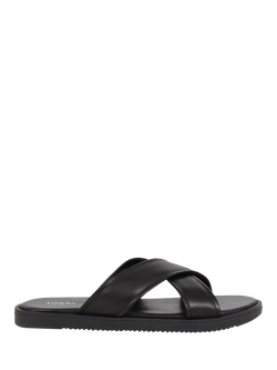 Jones Bootmaker Whitehaven Leather Slider Sandals, Black, Black