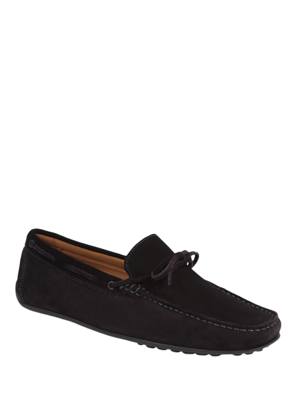 Jones Bootmaker Plymouth Suede Moccasins - view 2, Navy Suede