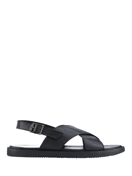 Jones Bootmaker Westbury Leather Buckle Sandals, Black