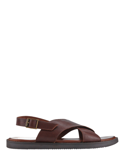 Jones Bootmaker Westbury Leather Buckle Sandals, Dark Brown