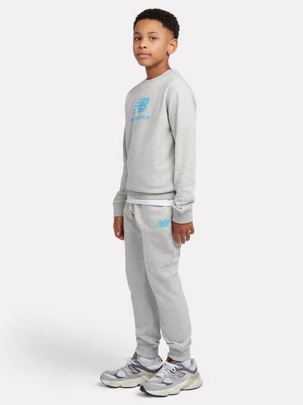 New Balance Kids' French Terry Crew Jumper and Jogger Set, Grey Heather - view 2, Athletic Grey Heather