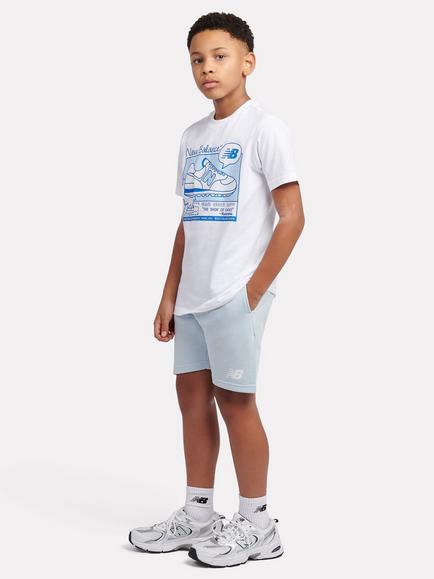 New Balance Kids' Graphic T-Shirt and Shorts Set, Bright White/Blue - view 2, Bright White/Blue
