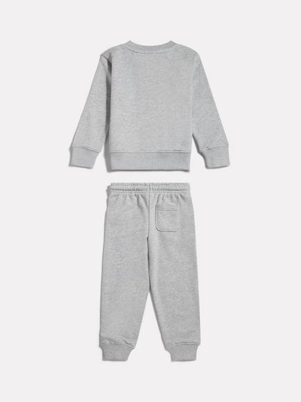 New Balance Kids' Stacked Logo Crew Jumper and Joggers Set, Athletic Greyheather - view 2, Athletic Greyheather