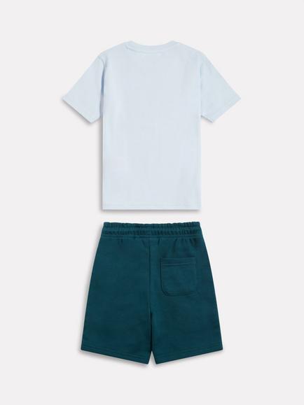 New Balance Stacked Logo T-Shirt & Shorts Set - view 2, Oxford Blue