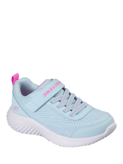 Skechers Kids' Bounder Free Mesh Trainers, Mint/Pink - view 2, Mint/Pink