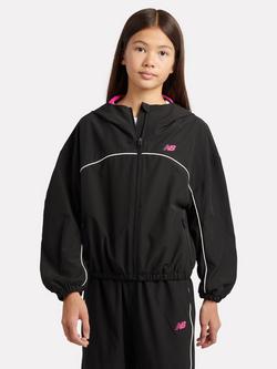 New Balance Kids' Piped Track Jacket, Black, Black