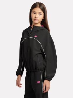 New Balance Kids' Piped Track Jacket, Black - view 2, Black