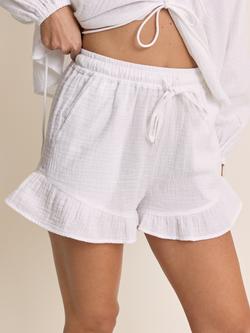 Nobody's Child Tara Cotton Gauze Ruffle Shorts, White - view 2, White