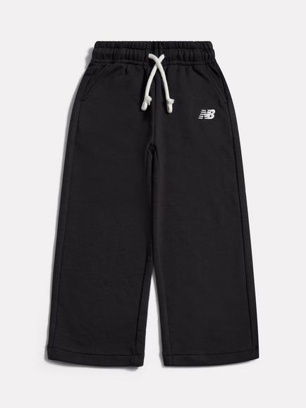 New Balance Kids' Logo Wide Leg Joggers, Black, Black