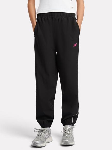 New Balance Kids' Piped Track Joggers, Black, Black