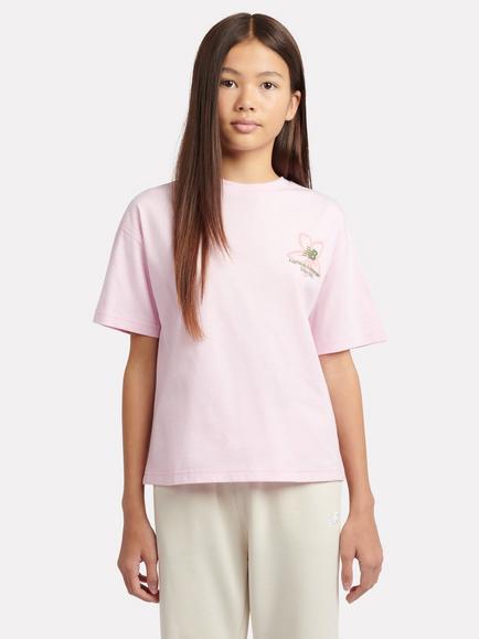 New Balance Kids' Boston Floral Graphic T-Shirt, Light Raspberry, Light Raspberry
