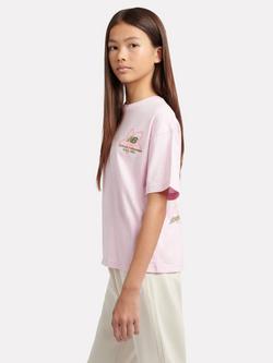 New Balance Kids' Boston Floral Graphic T-Shirt, Light Raspberry - view 2, Light Raspberry