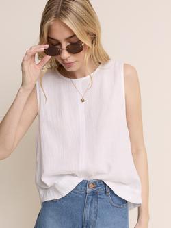Nobody's Child Sleeveless Double Gauze Cotton Top, White - view 2, White