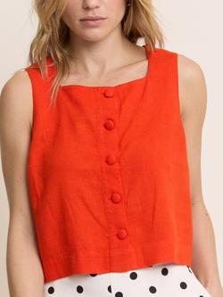 Nobody's Child Sammie Button Front Tank Top, Orange - view 2, Orange