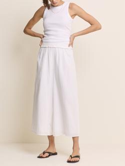 Nobody's Child Gauze High Waist Wide Leg Trousers, White, White