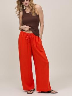Nobody's Child Tadlow Drawstring Linen Rich Trousers, Orange - view 2, Orange