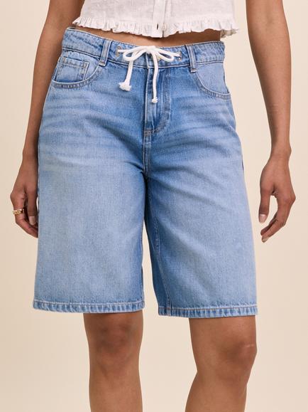 Nobody's Child Sutton Mid Rise Denim Shorts, Light Blue - view 2, Light Blue