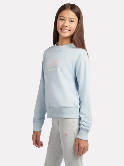 New Balance Kids' Relaxed FT Stacked Logo Crew Sweatshirt, Oxford Blue - view 2, Oxford Blue