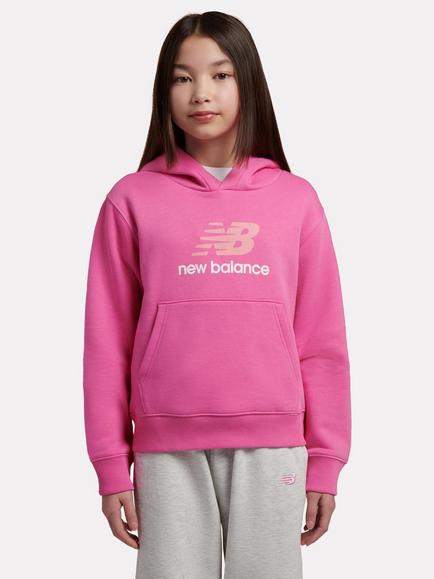 New Balance Kids' Logo Brushed Back Hoodie, Pink