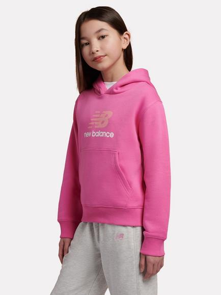 New Balance Kids' Logo Brushed Back Hoodie - view 2, Pink