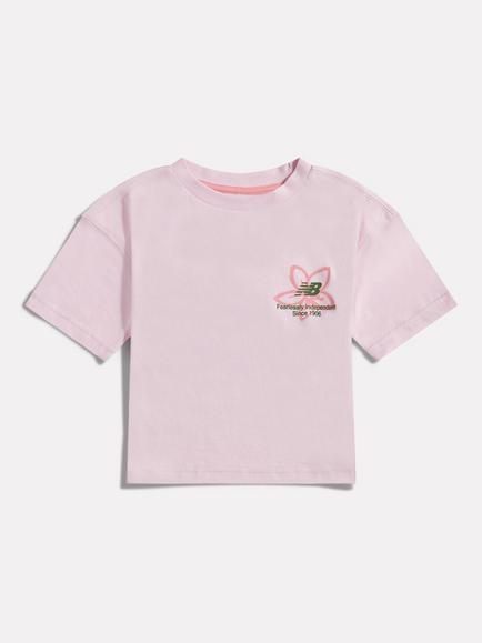 New Balance Kids' Floral Graphic T-Shirt, Light Raspberry, Light Raspberry
