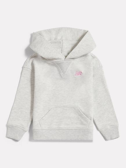New Balance Kids' French Terry Small Logo Hoodie, Ash Heather